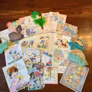 1944 Birthday Cards First Birthday Rescued Ephemera Scrapbooking